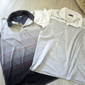 Men's Gray and Black Polo Shirt